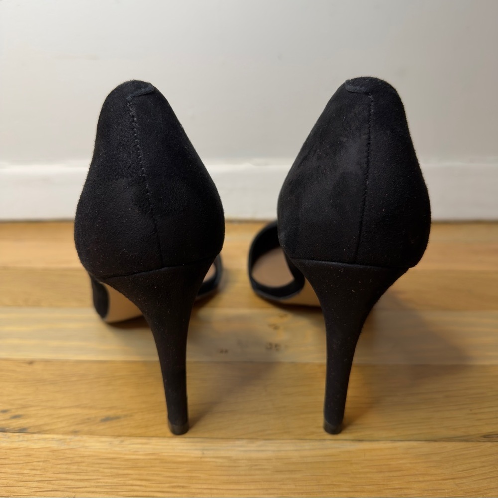 Reiss Black Suede Pointed Toe Pumps Size 40 - Picture 7 of 13